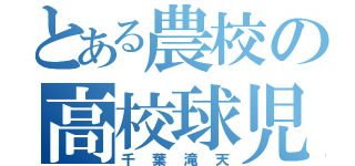 とある農校の高校球児（千葉滝天）