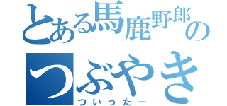 とある馬鹿野郎のつぶやき（ついったー）