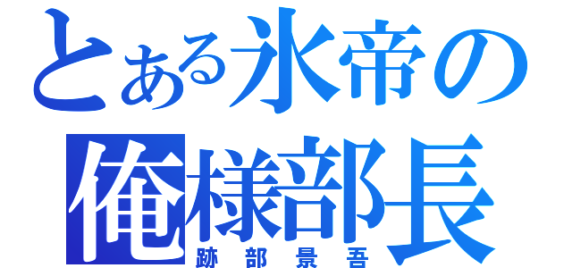 とある氷帝の俺様部長（跡部景吾）