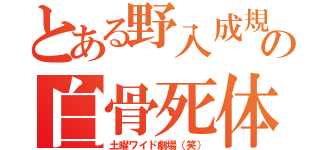 とある野入成規の白骨死体（土曜ワイド劇場（笑））