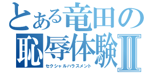 とある竜田の恥辱体験Ⅱ（セクシャルハラスメント）