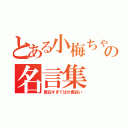 とある小梅ちゃんの名言集（面白すぎてばか面白い）