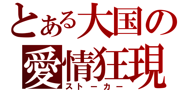 とある大国の愛情狂現（ストーカー）