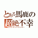 とある馬鹿の超絶不幸（デッドラッキー）