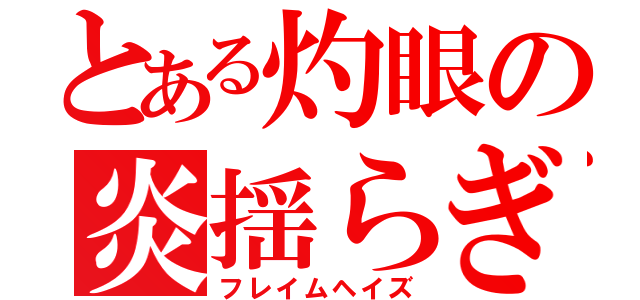 とある灼眼の炎揺らぎ（フレイムヘイズ）