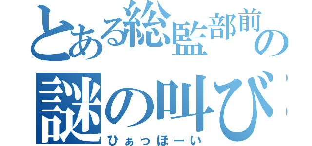 とある総監部前の謎の叫び（ひぁっほーい）