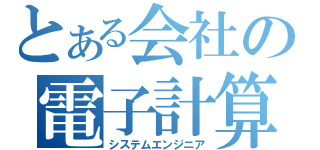 とある会社の電子計算機技術者（システムエンジニア）