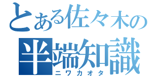 とある佐々木の半端知識（ニワカオタ）