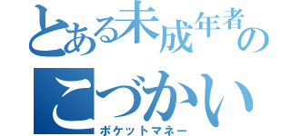 とある未成年者ののこづかい稼ぎ（ポケットマネー）