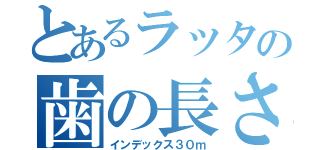 とあるラッタの歯の長さ（インデックス３０ｍ）