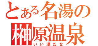 とある名湯の榊原温泉（いい湯だな）