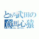 とある武田の意馬心猿（あぁ、泣けてきた。）