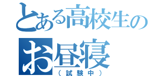 とある高校生のお昼寝（（試験中））