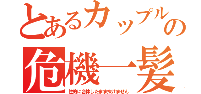 とあるカップルの危機一髪（性的に合体したまま抜けません）