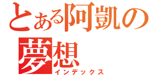 とある阿凱の夢想（インデックス）