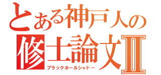 とある神戸人の修士論文Ⅱ（ブラックホールシャドー）