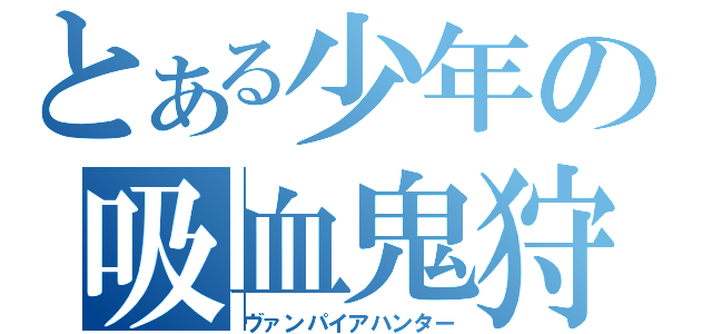 とある少年の吸血鬼狩り（ヴァンパイアハンター）