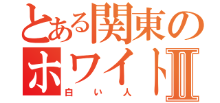 とある関東のホワイトⅡ（白い人）