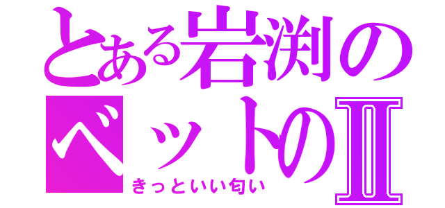 とある岩渕のベットの匂いⅡ（きっといい匂い）