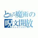 とある魔術の呪文開放（インデックス）