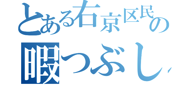 とある右京区民の暇つぶし（）