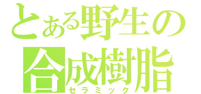 とある野生の合成樹脂（セラミック）