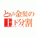 とある金髪の上下分割（フレ／ンダ）