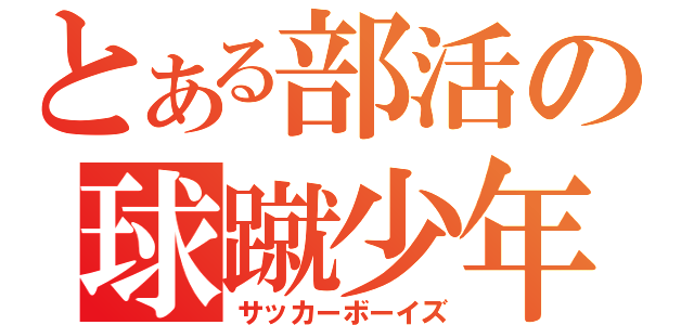 とある部活の球蹴少年（サッカーボーイズ）