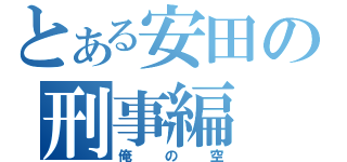 とある安田の刑事編（俺の空）