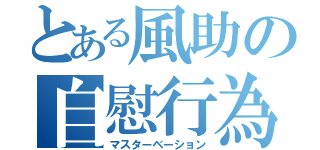 とある風助の自慰行為（マスターベーション）