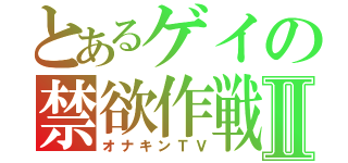 とあるゲイの禁欲作戦Ⅱ（オナキンＴＶ）