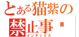 とある猫紫の禁止事项（インデックス）