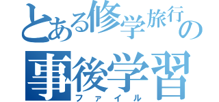 とある修学旅行の事後学習（ファイル）