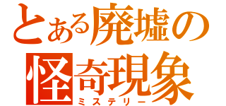 とある廃墟の怪奇現象（ミステリー）