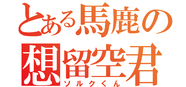 とある馬鹿の想留空君（ソルクくん）