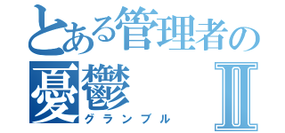 とある管理者の憂鬱Ⅱ（グランブル）