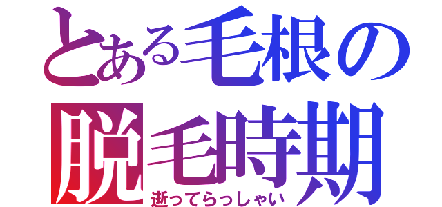 とある毛根の脱毛時期（逝ってらっしゃい）