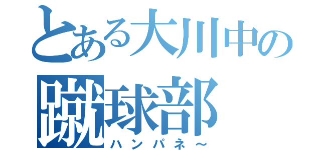 とある大川中の蹴球部（ハンパネ～）