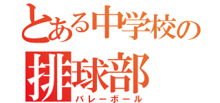 とある中学校の排球部（バレーボール）