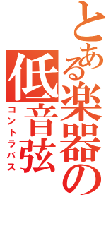 とある楽器の低音弦（コントラバス）