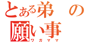 とある弟の願い事（ワガママ）