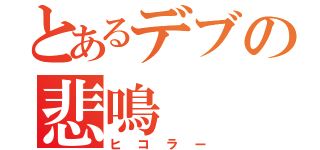 とあるデブの悲鳴（ヒコラー）