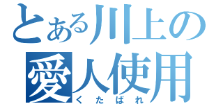 とある川上の愛人使用（くたばれ）