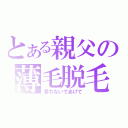 とある親父の薄毛脱毛（言わないであげて）