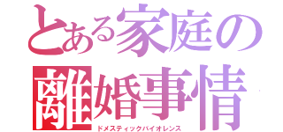 とある家庭の離婚事情（ドメスティックバイオレンス）