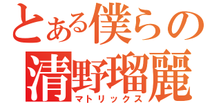 とある僕らの清野瑠麗（マトリックス）