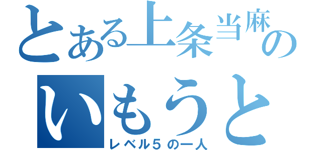 とある上条当麻のいもうと（レベル５の一人）