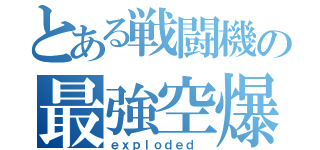 とある戦闘機の最強空爆（ｅｘｐｌｏｄｅｄ ）