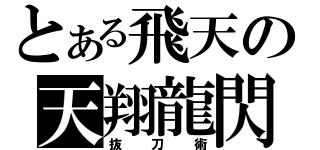 とある飛天の天翔龍閃（抜刀術）