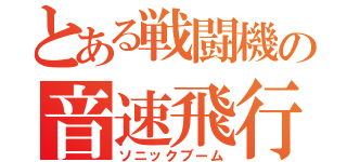 とある戦闘機の音速飛行（ソニックブーム）